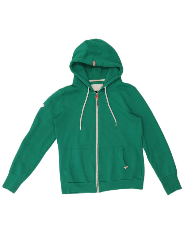 Женский свитер с капюшоном на молнии Superdry UK 14, средний зеленый хлопок, хлопок
