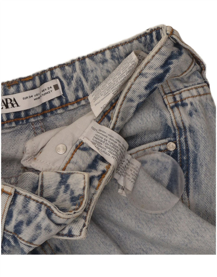 Женские прямые джинсы ZARA EU 34 2XS W24 L29, синий хлопок