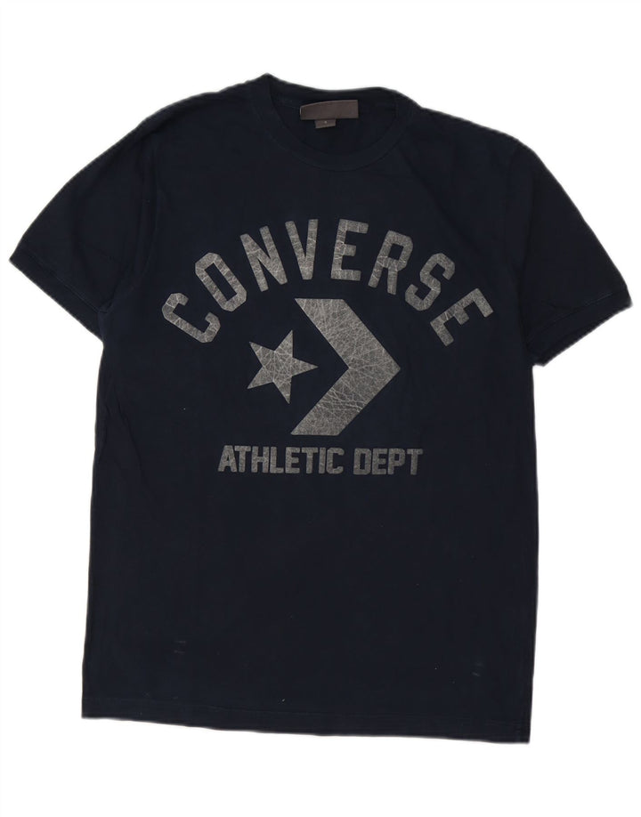 Мужская футболка Converse с рисунком, маленький темно-синий хлопок