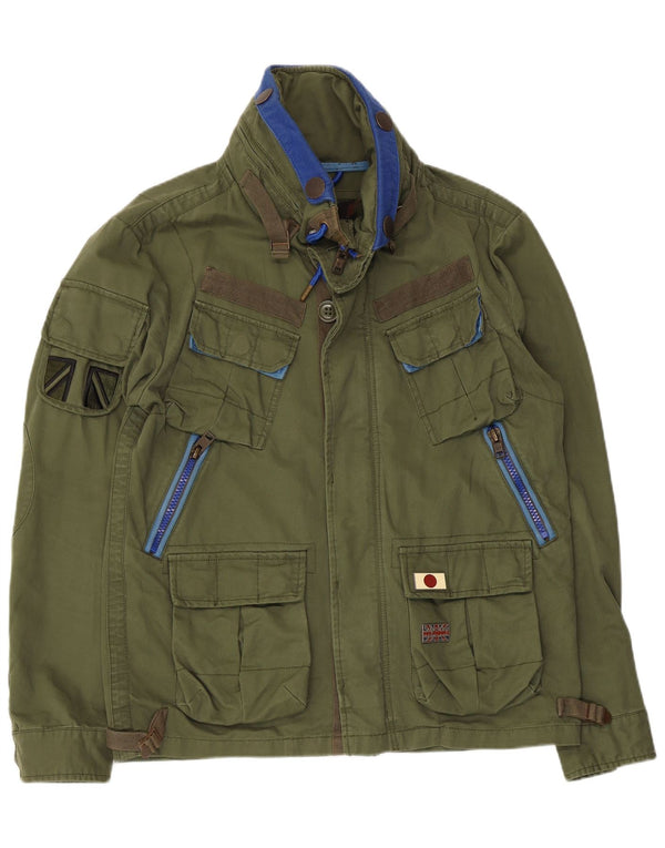 Мужская куртка Superdry UK 38, средний зеленый хлопок, хлопок