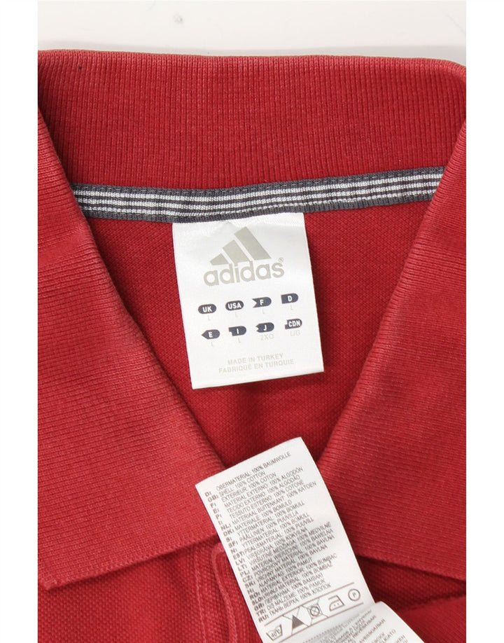 Мужская рубашка-поло ADIDAS, большая красная, хлопок