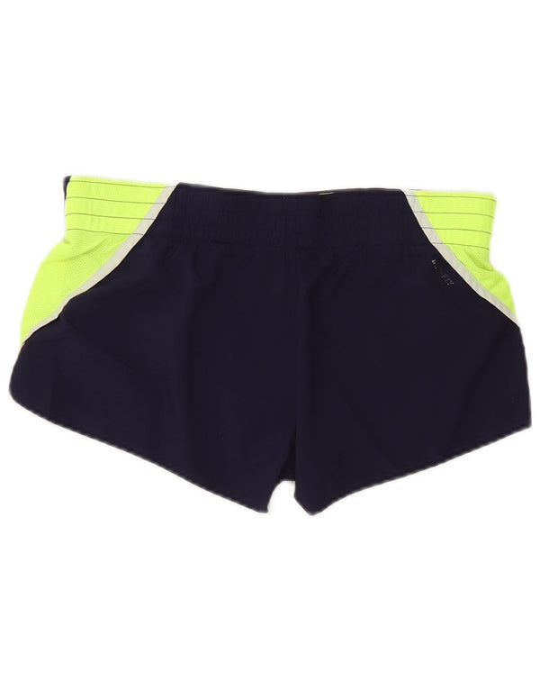 Женские спортивные шорты Nike Regular UK 14, средние, темно-синие, с цветными блоками, спортивные