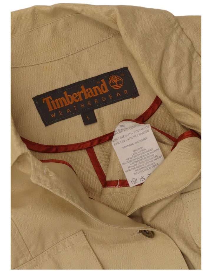 Женская куртка Timberland UK 14, большая, бежевая, льняная