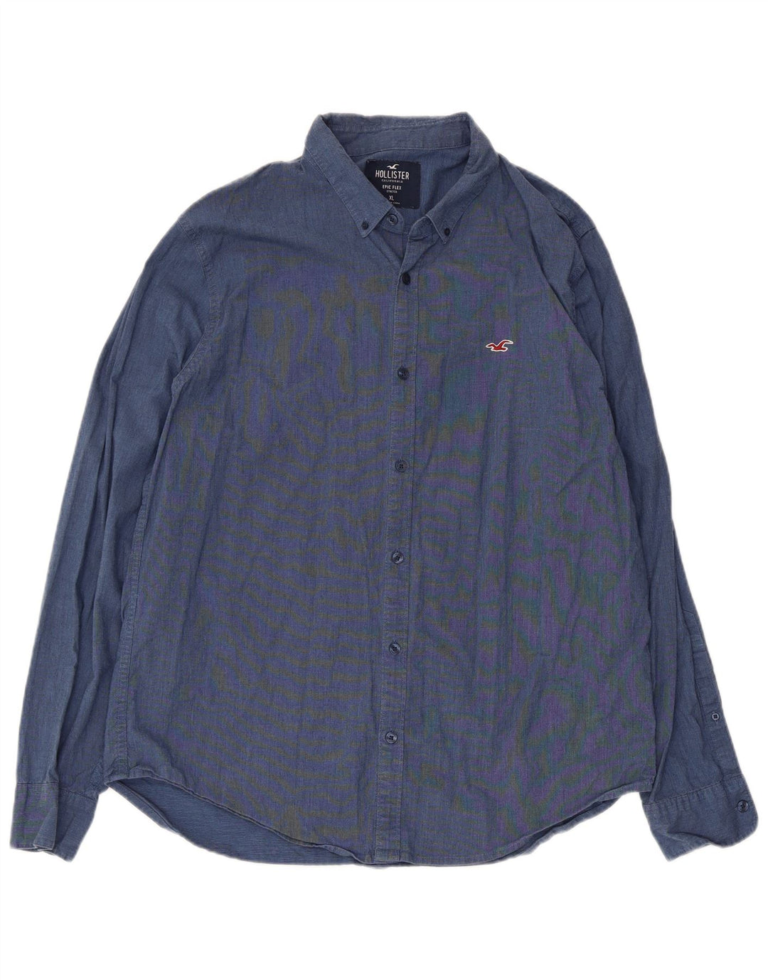 Мужская рубашка Hollister XL, синяя, хлопок