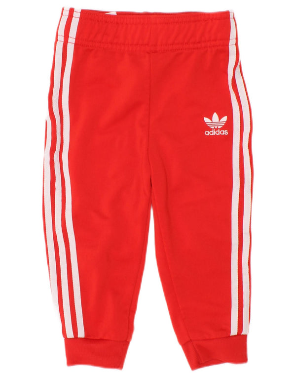 Спортивные брюки Adidas для девочек-джоггеров 12-18 месяцев, красный полиэстер