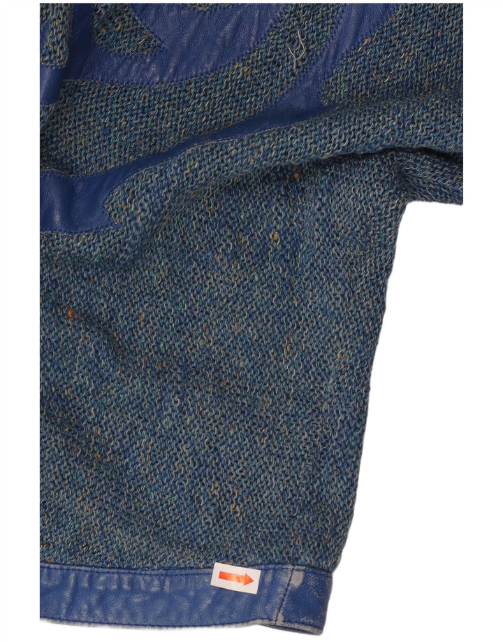 Женский кардиган с графическим рисунком VINTAGE UK 16, большой синий в крапинку