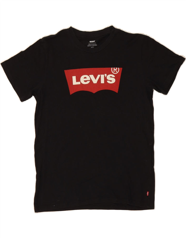 LEVI'S Mens Graphic T-Shirt Top Small Black Cotton Vintage Levi's and Second-Hand Levi's from Messina Hembry 