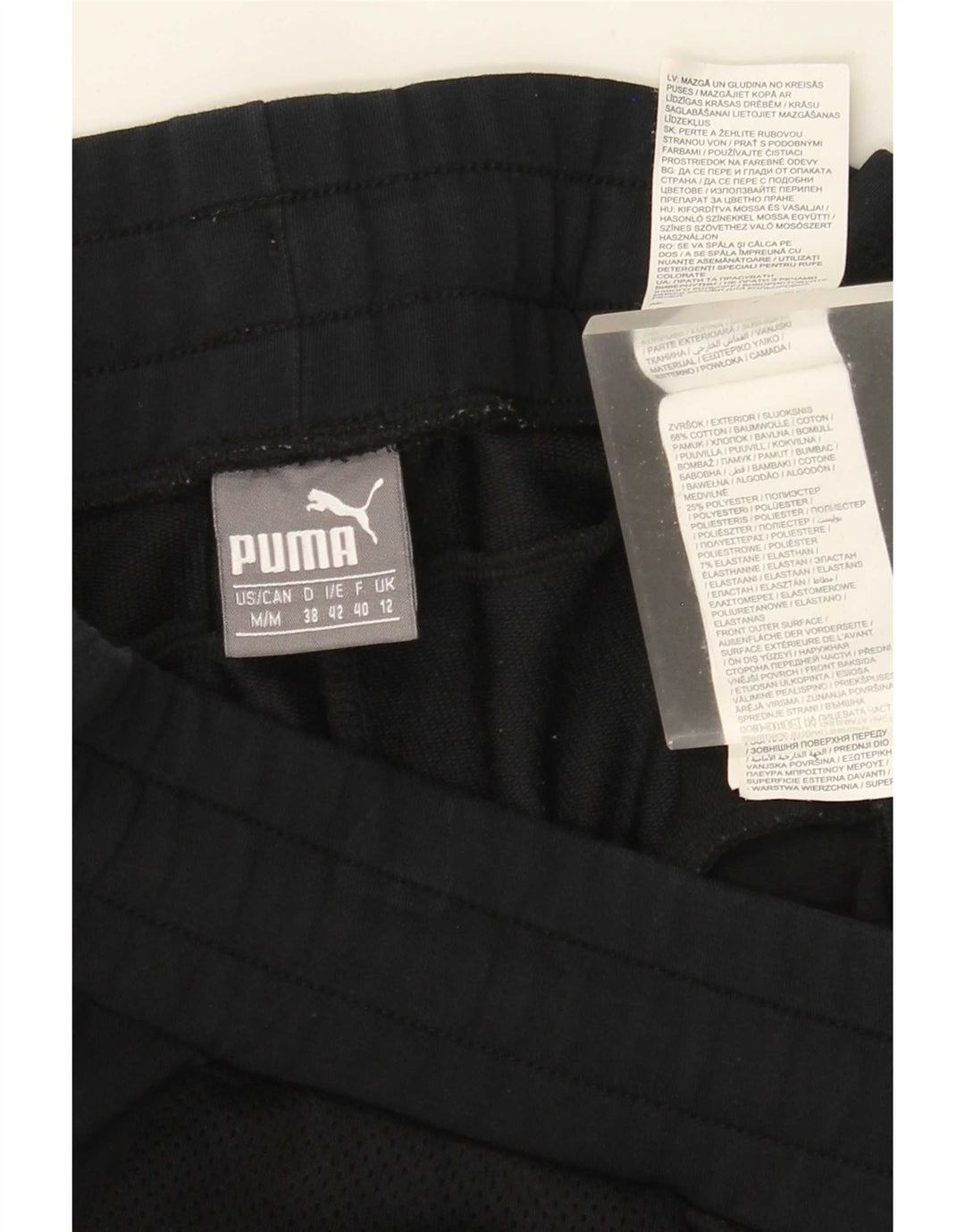 Женские укороченные леггинсы с рисунком Puma UK 12, средний черный хлопок, черный цвет