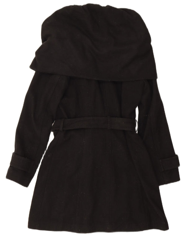 Женский тренч Zara UK 12, средний черный, шерсть