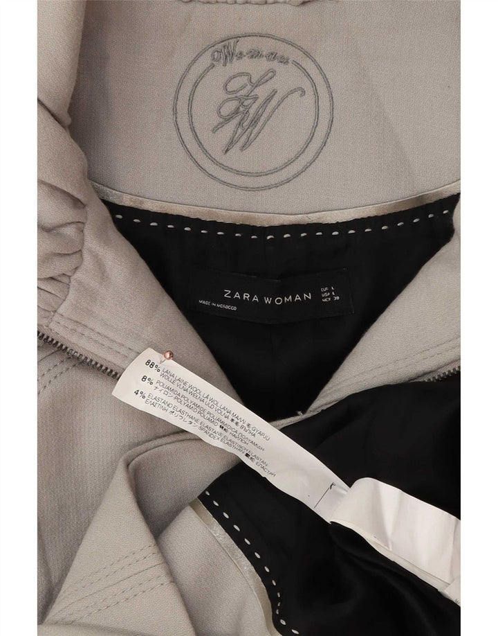 Женское пальто Zara UK 14, большое, серое, шерстяное