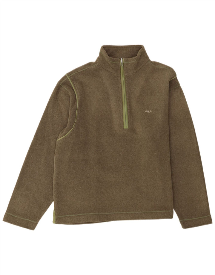 Fila Мужской свитшот с воротником на молнии 2XL Хаки Полиэстер