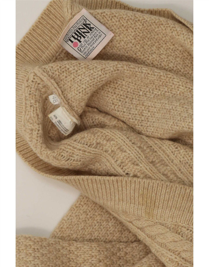 Мужской кардиган Think Pink IT 48 Medium Beige из овечьей шерсти