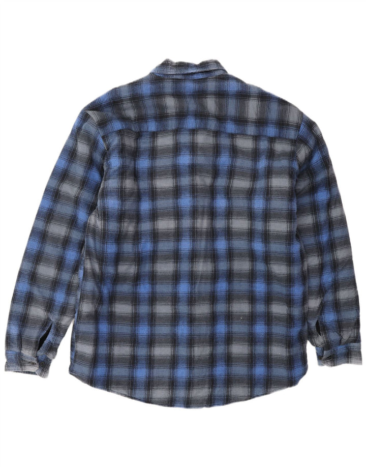 Мужская фланелевая рубашка VINTAGE XL, синяя клетка, хлопок