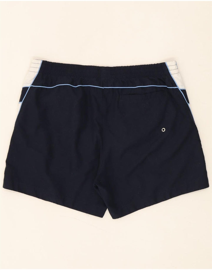 CHAMPION Mens Graphic Sport Shorts XL  Navy Blue Colourblock Polyester Vintage Champion and Second-Hand Champion from Messina Hembry 