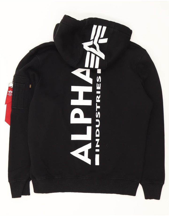 Мужской джемпер с капюшоном Alpha Industries, черный, хлопковый, среднего размера