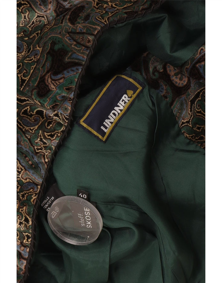 Винтажный женский пиджак на 5 пуговицах EU 40, средний разноцветный с пейсли