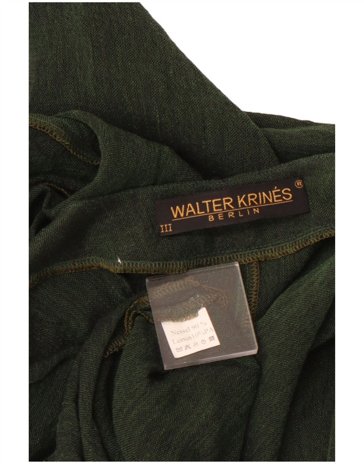 VINTAGE Женский укороченный кардиган UK 16, большой зеленый хлопок