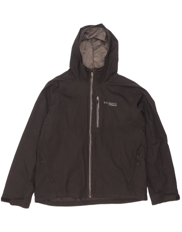 Мужская дождевик Columbia с титановым капюшоном UK 42 XL, черный полиэстер