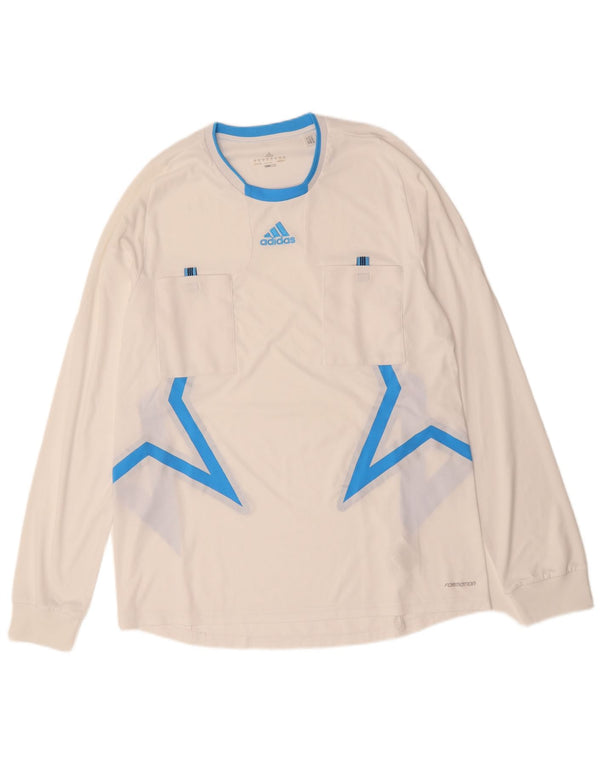 Мужской топ ADIDAS Climacool с длинным рукавом XL, белый полиэстер с цветными блоками