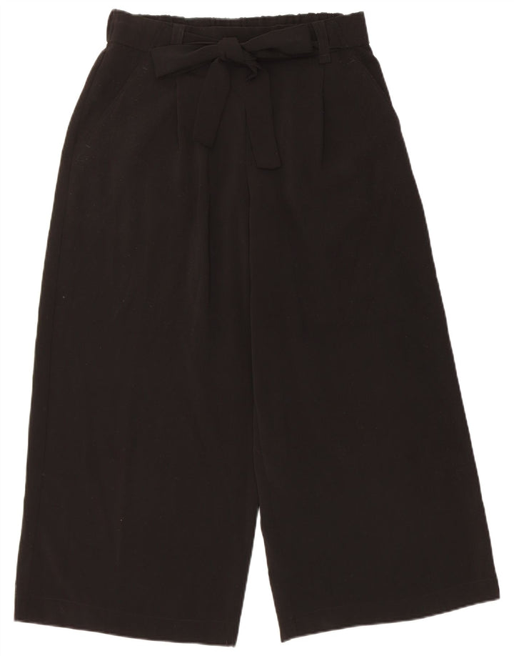 Женские широкие капри Zara Medium W28 L22, черные полиэстер