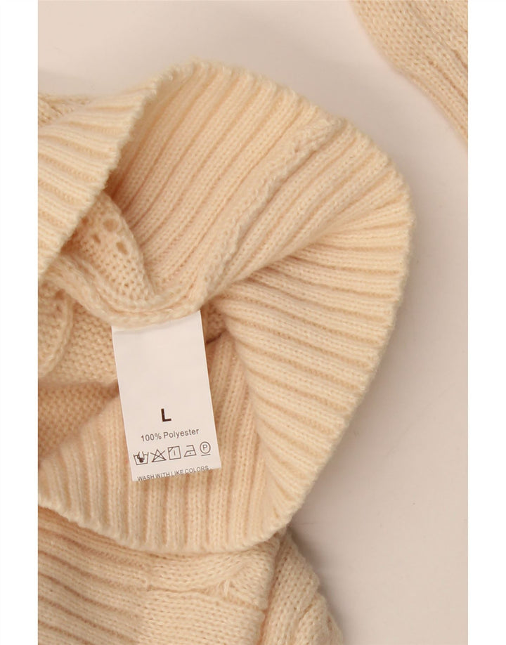 Женский свитер-кардиган VINTAGE UK 16, большой, бежевый, полиэстер