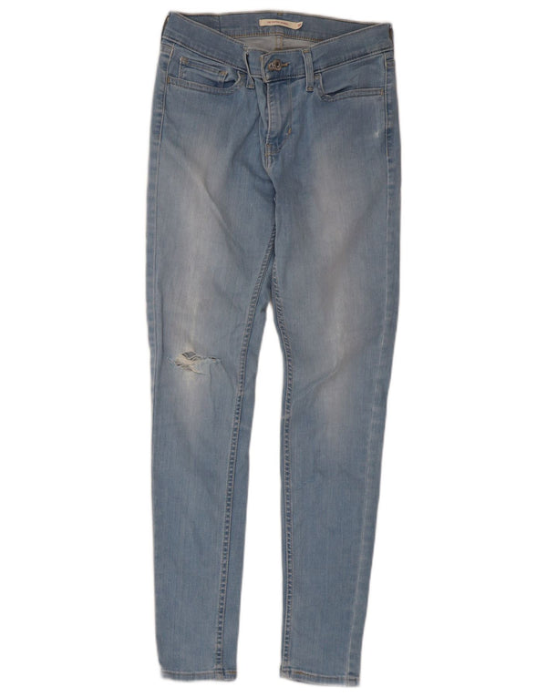 Женские рваные джинсы суперскинни Levi's 710 W28 L30 синие, хлопок