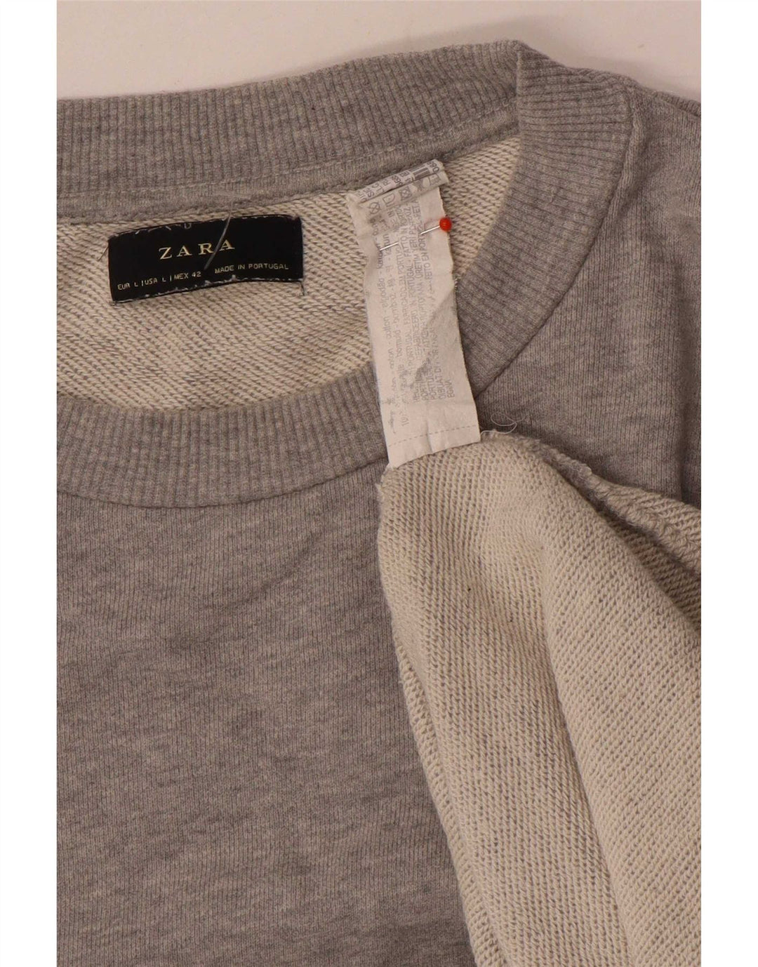 Мужской свитер Zara, большой серый хлопковый джемпер в крапинку