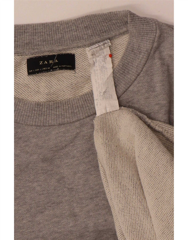 Мужской свитер Zara, большой серый хлопковый джемпер в крапинку