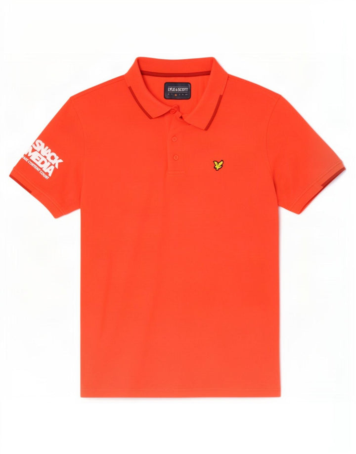 Мужская рубашка-поло с рисунком Lyle & Scott, полиэстер среднего красного цвета