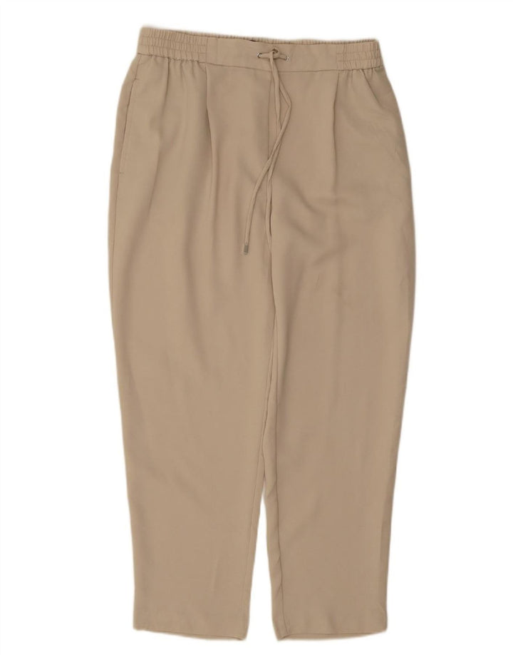 ZARA Womens Straight Cropped Trousers  Large W30 L25  Beige