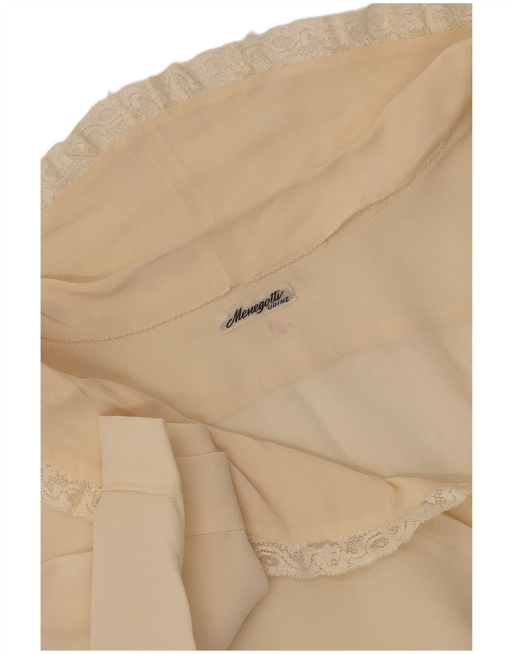 Винтажная женская блузка-рубашка с коротким рукавом, Великобритания 14, средний, белый цвет