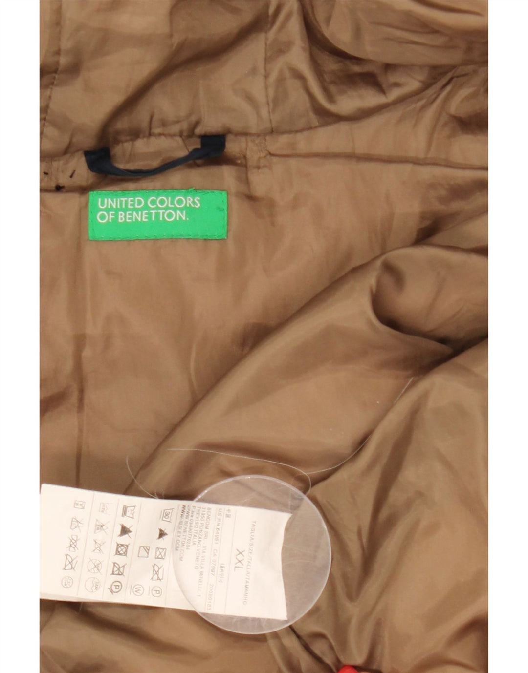 Женская стеганая куртка Benetton с капюшоном UK 20 2XL Темно-синий полиэстер