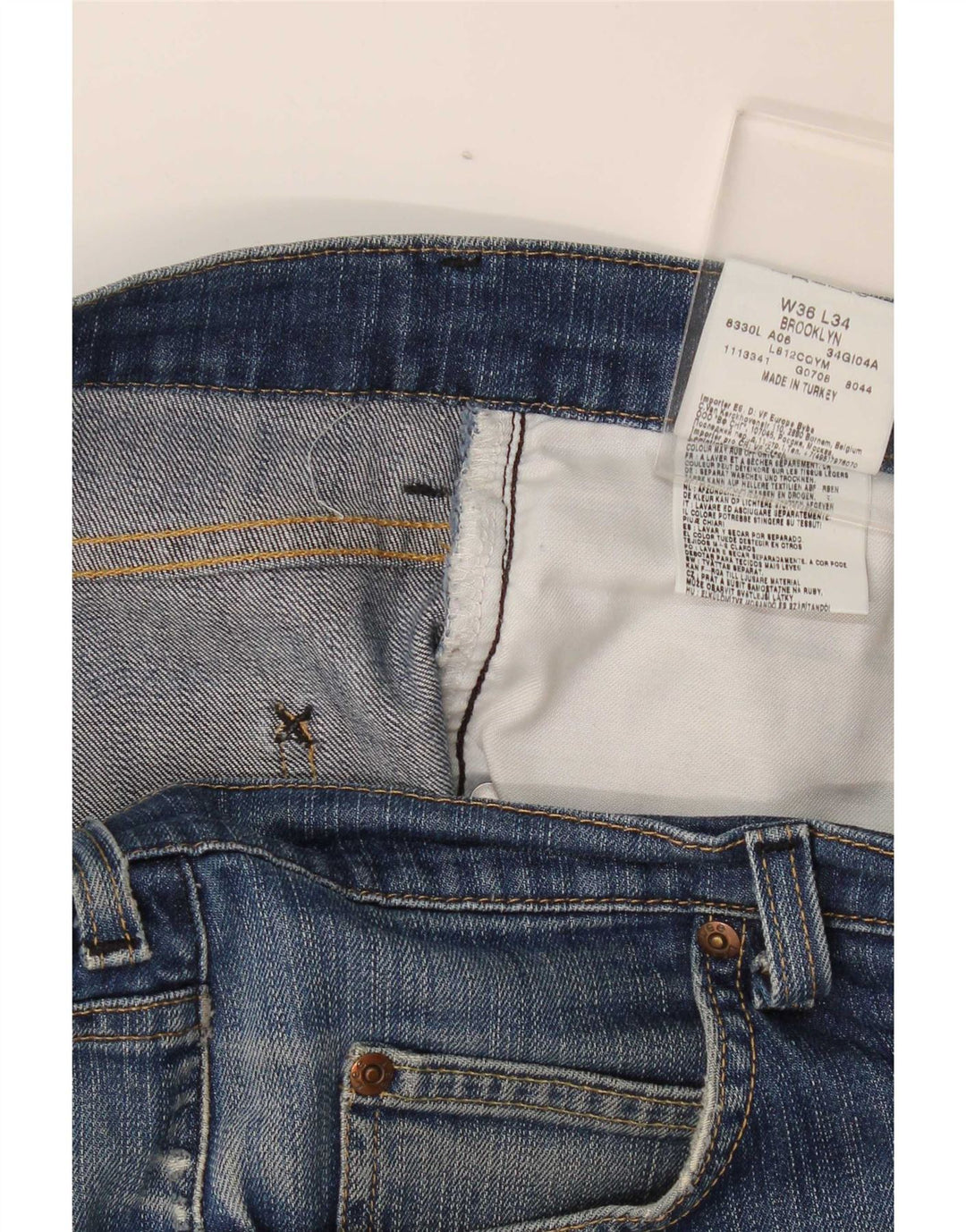 Мужские прямые джинсы Lee Brooklyn W36 L34, синий хлопок