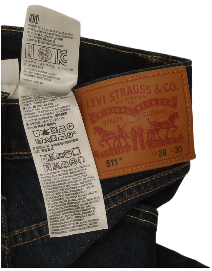 Мужские джинсы Levi's 511 Slim W28 L30 Темно-синие, хлопок