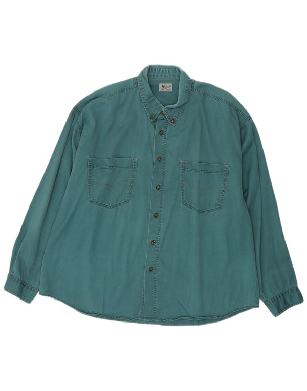 CAMARGUE Mens Shirt UK 45/46 2XL Blue Cotton