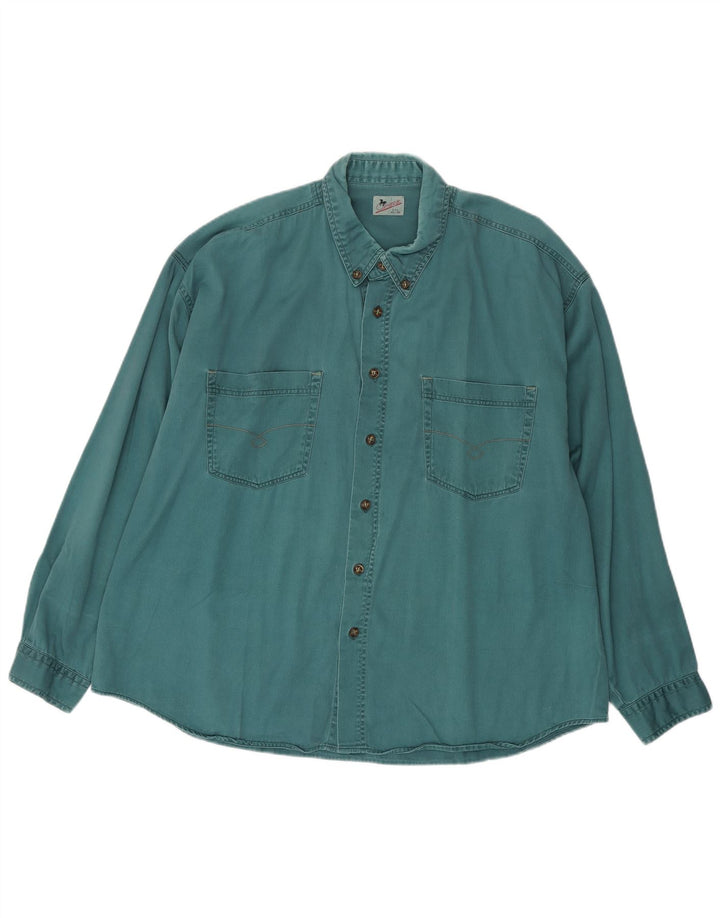 Мужская рубашка CAMARGUE UK 45/46 2XL, синяя, хлопок