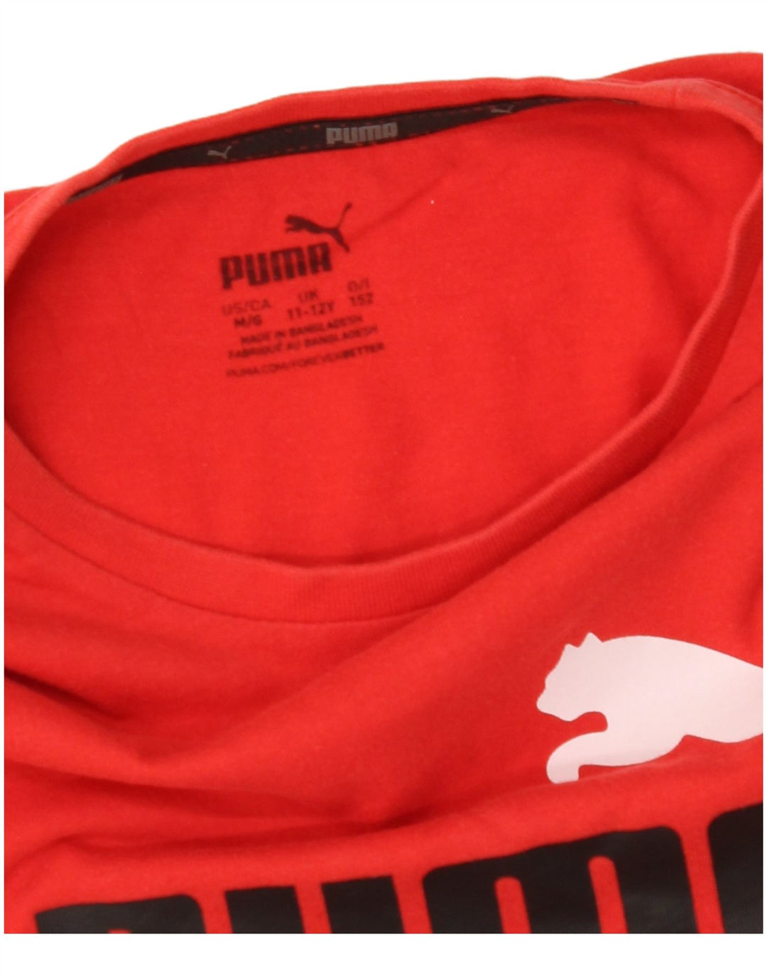 Футболка с рисунком PUMA для девочек, топ 11-12 лет, красная