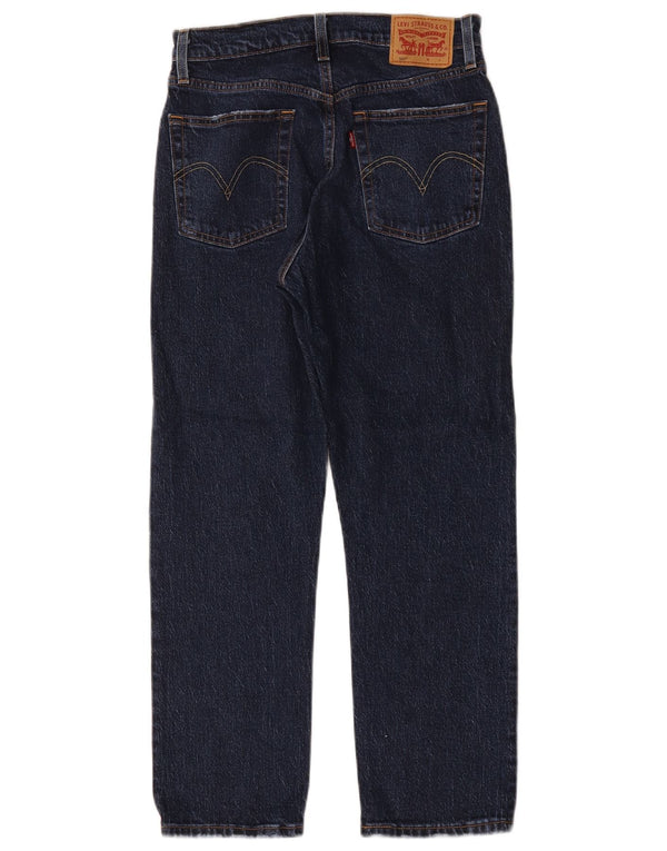 Женские потертые прямые джинсы Levi's 501 с высокой талией W26 L26 Темно-синие