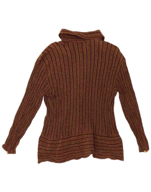 Женская блузка-рубашка VINTAGE UK 10, маленькая, коричневая с цветочным принтом из ацетата