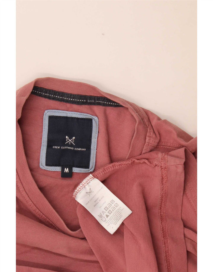 Crew Clothing Мужская футболка из хлопка среднего размера розового цвета