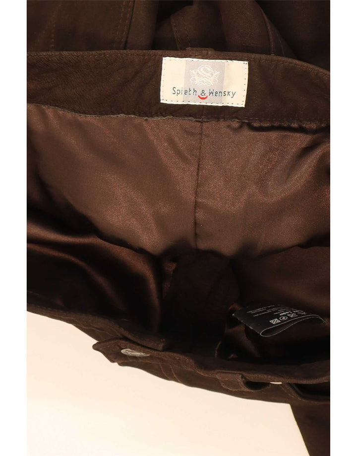 Мужские прямые кожаные брюки Spieth & Wensky EU 48 Medium W32 L33 Коричневые