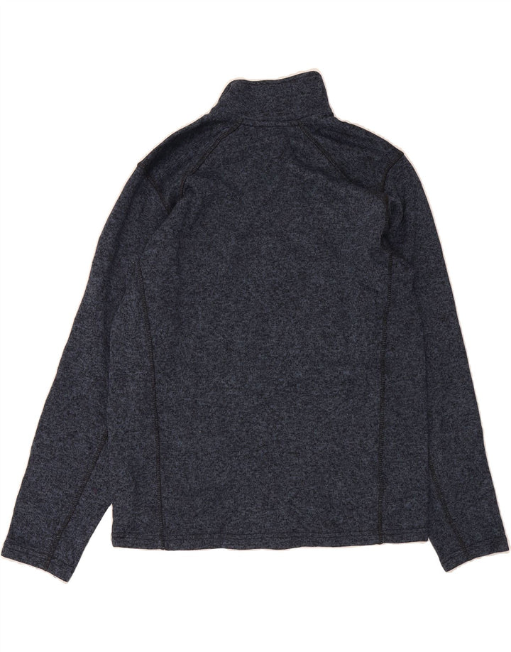 EDDIE BAUER Mens Zip Neck Sweatshirt Jumper Large Blue Flecked Polyester Vintage Eddie Bauer and Second-Hand Eddie Bauer from Messina Hembry 