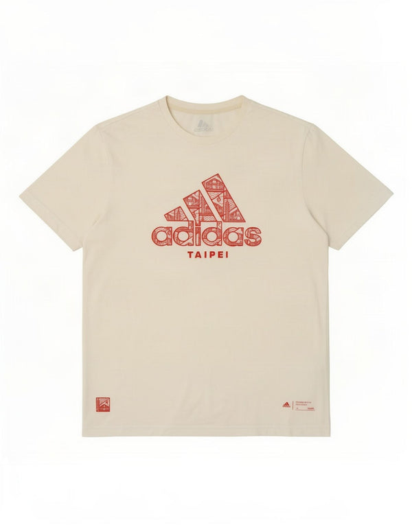 Мужская футболка Adidas с рисунком, большой белый хлопок