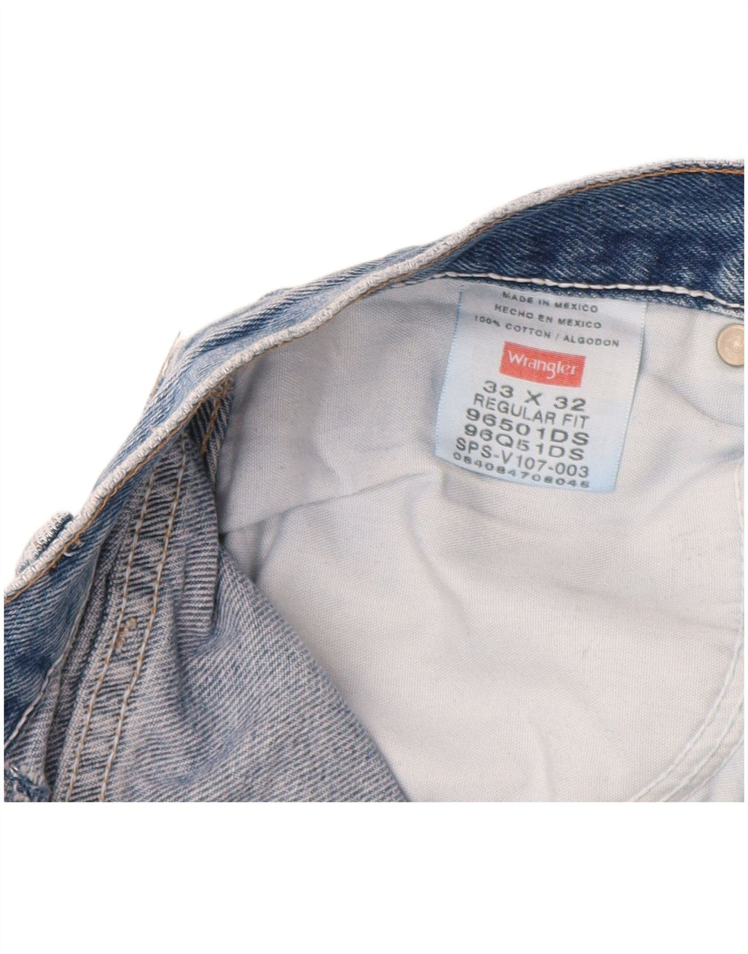 Мужские прямые джинсы WRANGLER стандартного кроя W33 L32, синий хлопок