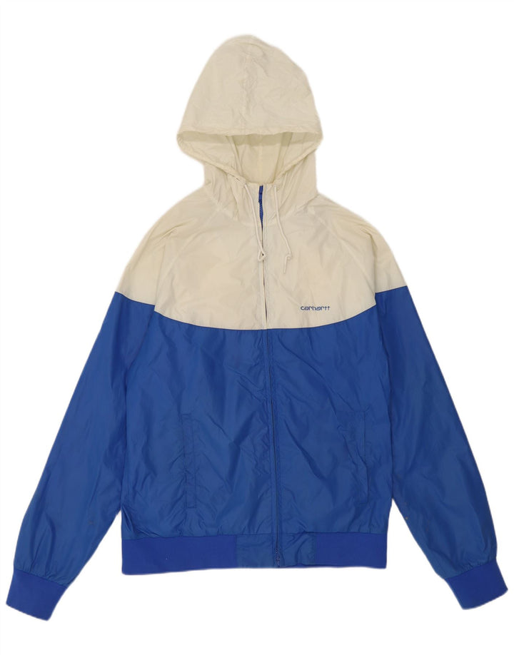 Женская дождевик с капюшоном Carhartt UK 14, средний синий, нейлон с цветными блоками