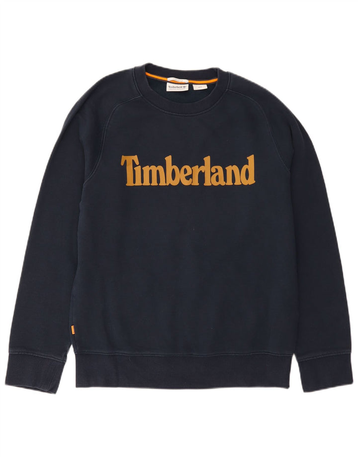 Мужской джемпер с рисунком Timberland стандартного кроя, средний, темно-синий