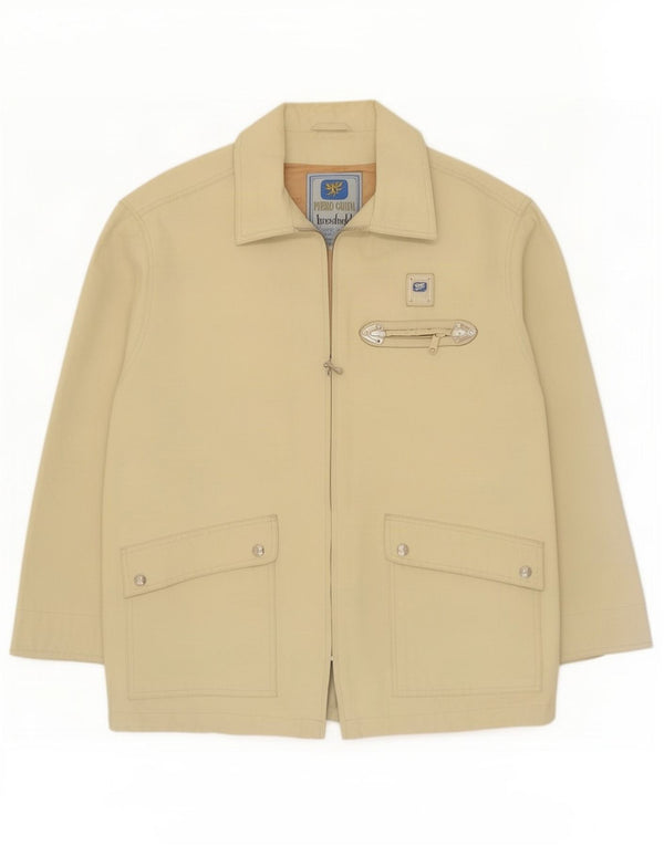 Piero Guidi Mens Utility Jacket UK 38 Medium Beige Cotton
