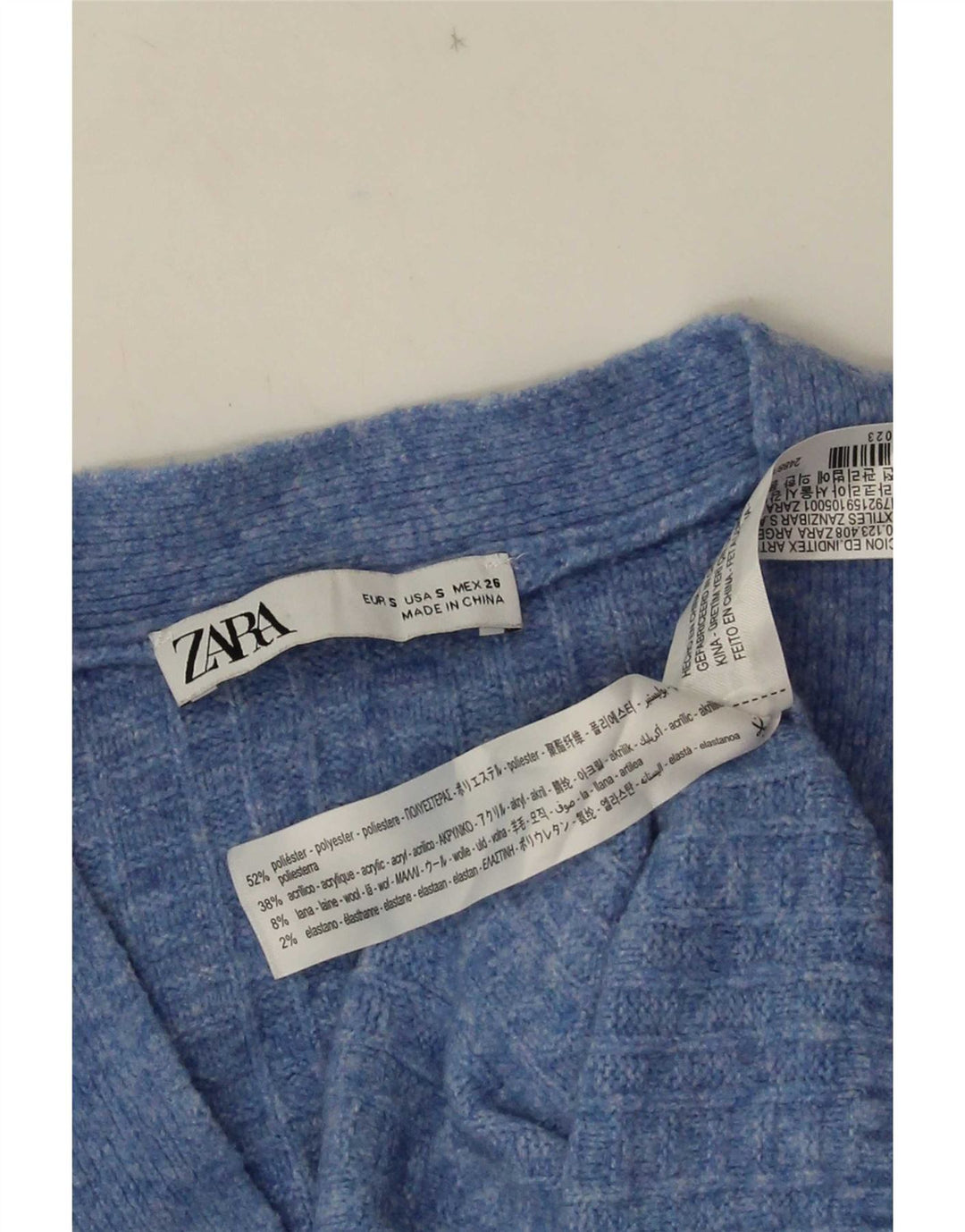 Женский свободный кардиган Zara UK 10, маленький синий полиэстер