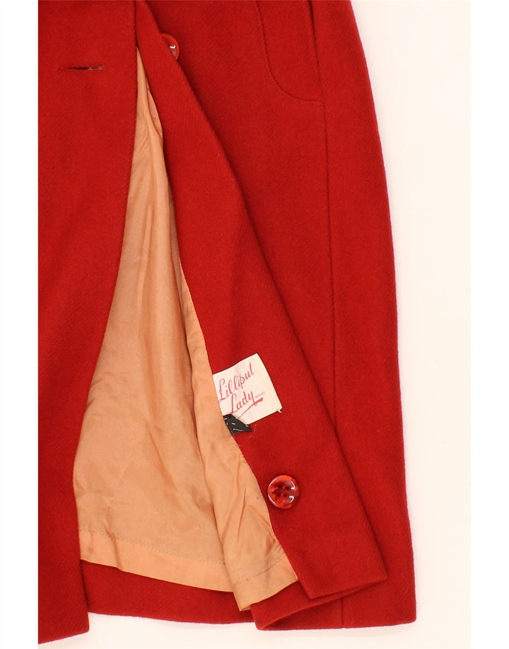 VINTAGE Womens Overcoat UK 14 Medium Red Vintage Vintage and Second-Hand Vintage from Messina Hembry 
