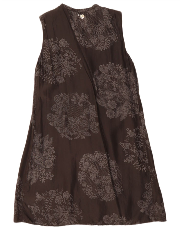 Trussardi Jeans Женское Платье А-силуэта без рукавов IT 44 Средний Черный Цветочный